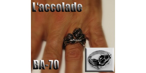 Ba-070, bague squelette L'Accolade acier inoxidable